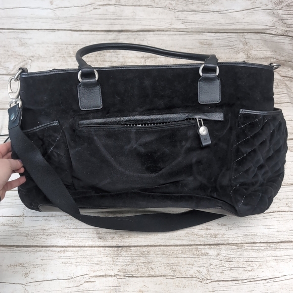 Juicy Couture Black Velour Baby Diaper Bag - Picture 10 of 10